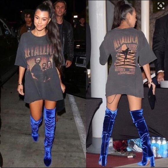 royal blue suede thigh high boots